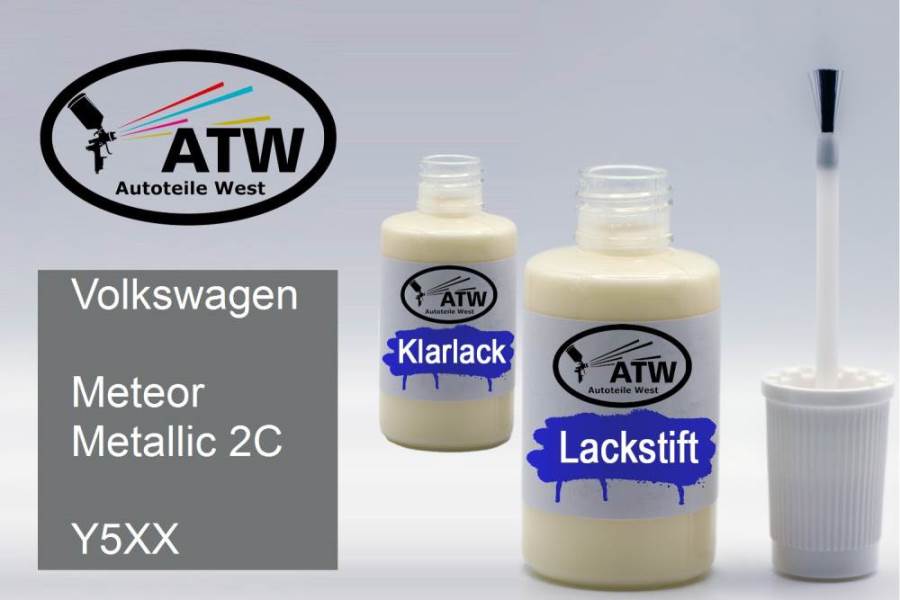 Volkswagen, Meteor Metallic 2C, Y5XX: 20ml Lackstift + 20ml Klarlack - Set, von ATW Autoteile West.
